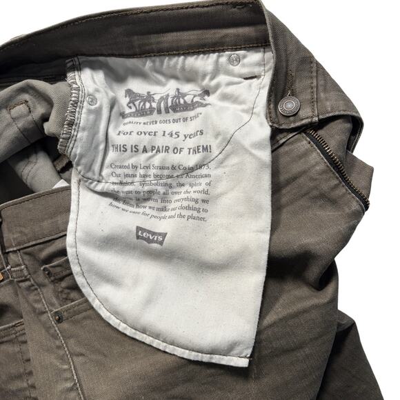 Levis 511 Men’s Jeans 40x32 Green Slim Straight Distressed Denim Vintage (245) - Picture 4 of 7